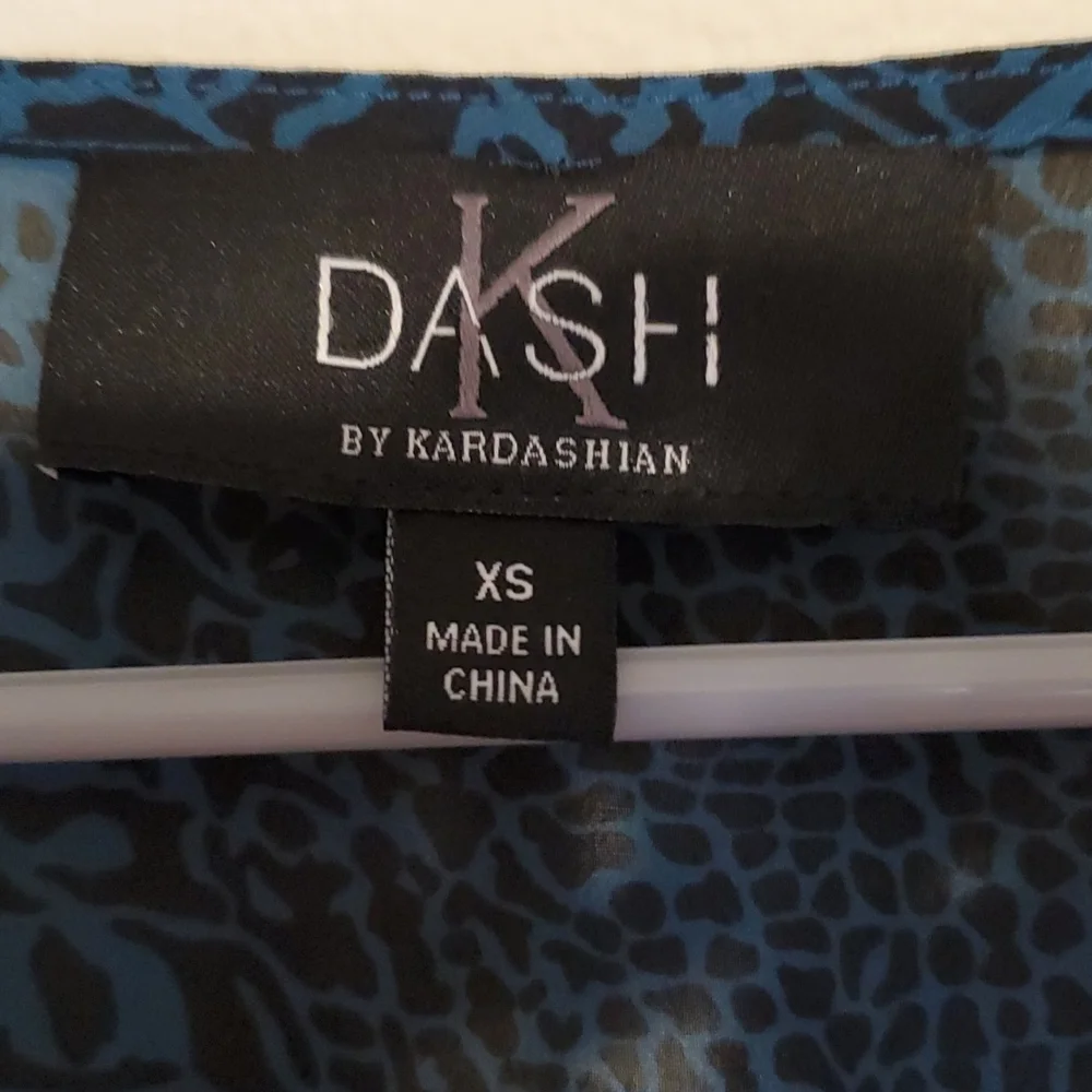 Dash by Kardashian Teal and black Sleeveless shear bathing suit coverup - Picture 2 of 6